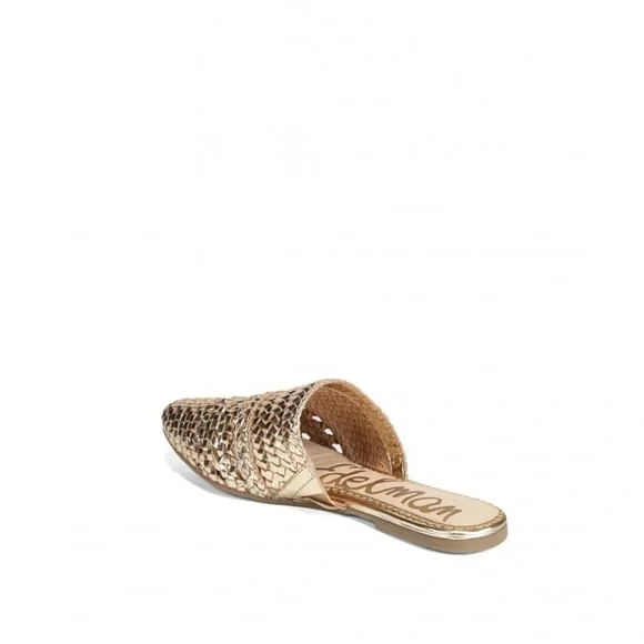 Sam Edelman Gold Woven Women's Mules - Picture 6 of 7